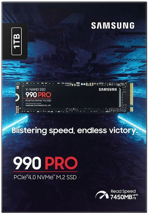 SSD диск Samsung 990 Pro Black Client 1TB (MZ-V9P1T0B/AM)