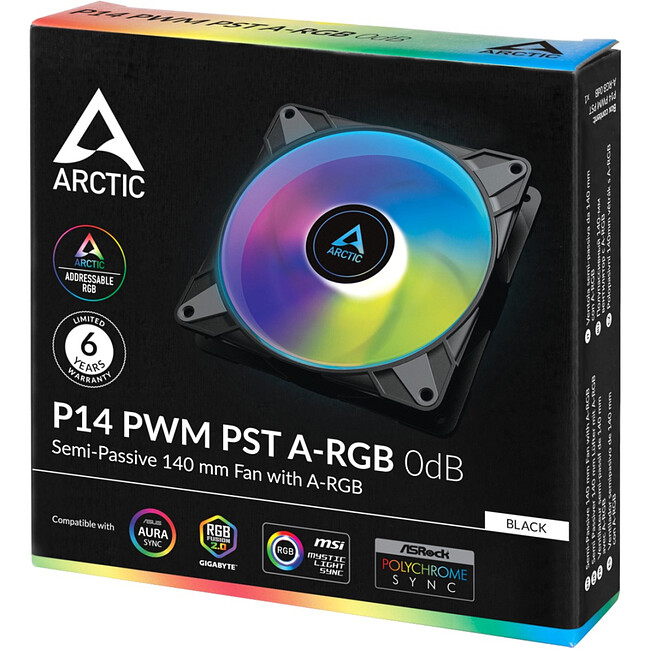 Кулер для корпуса Arctic P14 PWM PST A-RGB 0dB (ACFAN00239A)