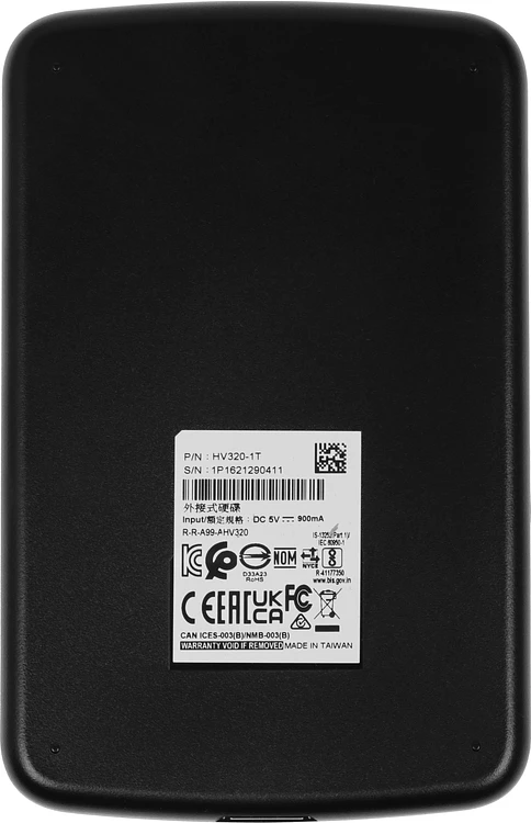 Внешний накопитель A-Data 1Tb HV320 2.5 черный (AHV320-1TU31-CBK)