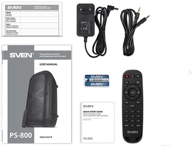 Портативная колонка Sven PS-800 черный (SV-021511)
