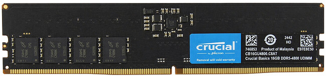 Оперативная память Crucial 16GB DDR5 PC5-38400 (CB16GU4800)