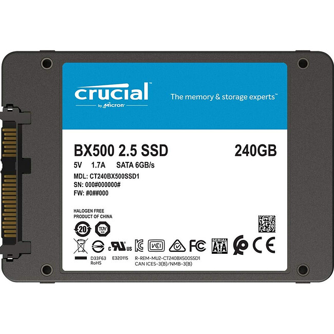 SSD диск Crucial BX500 240GB (CT240BX500SSD1)