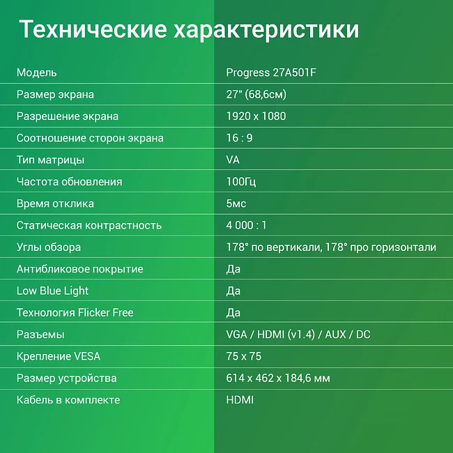 Монитор Digma Progress 27A501F черный (DM27VB01)