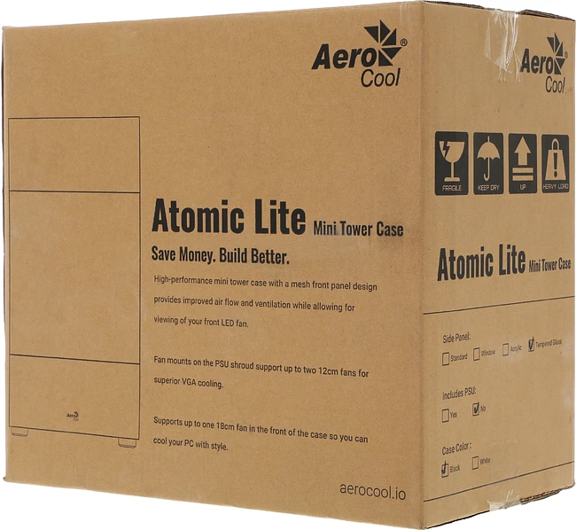 Корпус AeroCool Atomic Lite-G-BK-V2