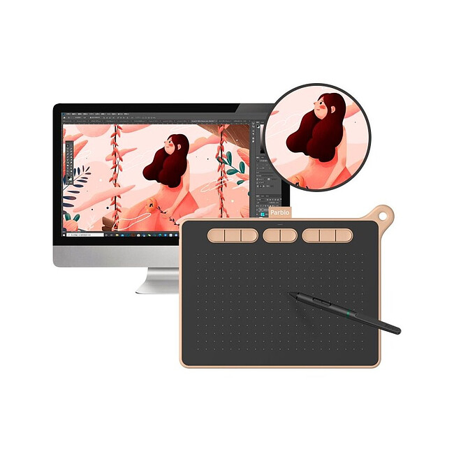 Графический планшет Parblo Ninos S Pink