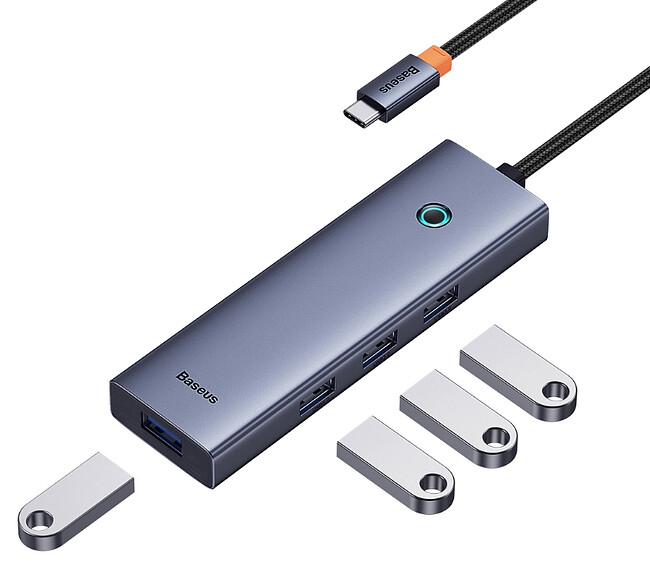 USB-хаб Baseus BS-OH108 Space Grey (B0005280A813-03)