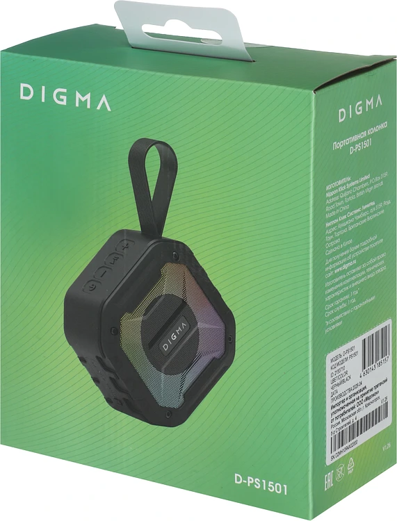 Портативная колонка Digma D-PS1501 черный