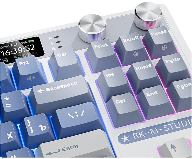 Клавиатура Royal Kludge RK M87 Cream switch/Ocean Blue