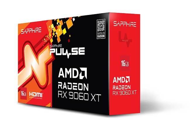 Видеокарта Sapphire Pulse AMD Radeon RX 9060 XT Gaming OC Dual 16Gb GDDR6  (11350-03-20G)