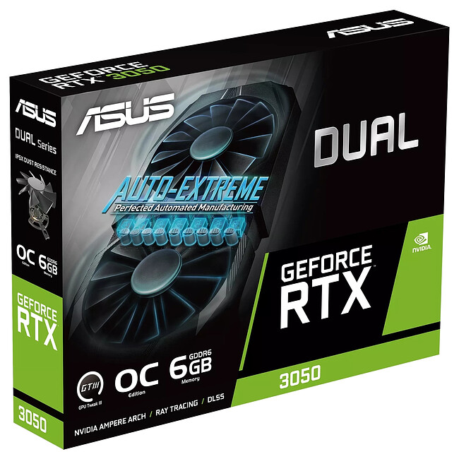 Видеокарта ASUS Dual GeForce RTX 3050 OC 6GB GDDR6 DUAL-RTX3050-O6G (90YV0K60-M0NA00)