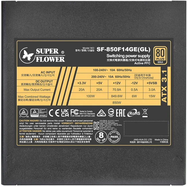 Блок питания Super Flower Leadex III Gold 850W (SF-850F14GE(GL))