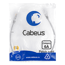 Патч-корд Cabeus PC-UTP-RJ45-Cat.6a-0.5m-LSZH  серый