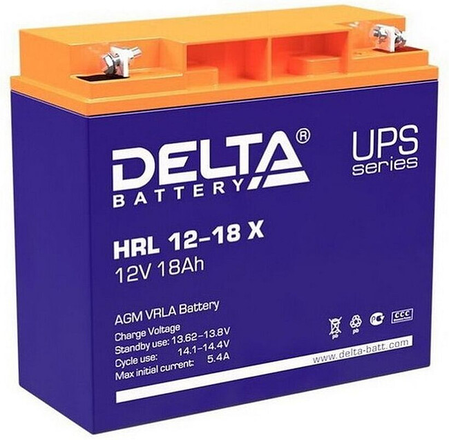 Аккумулятор для ИБП Delta 12V/18Ah (HRL 12-18 X) Аккумулятор для ИБП Delta 12V/18Ah (HRL 12-18 X)