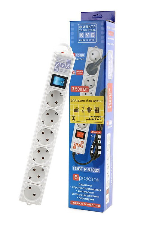 Сетевой фильтр Power Cube SPG(5+1)-16B-1.9М белый