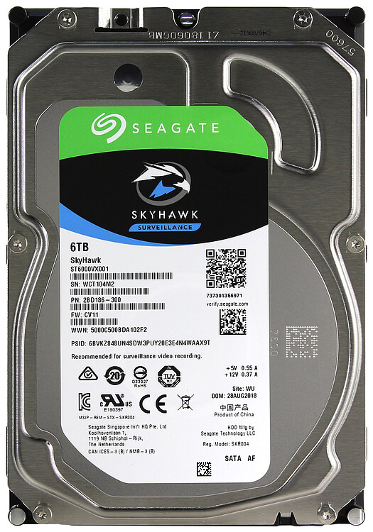 Жесткий диск Seagate Skyhawk 6TB (ST6000VX001)