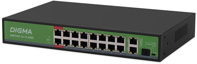 Коммутатор Digma DSP216F-1G-1C-R300