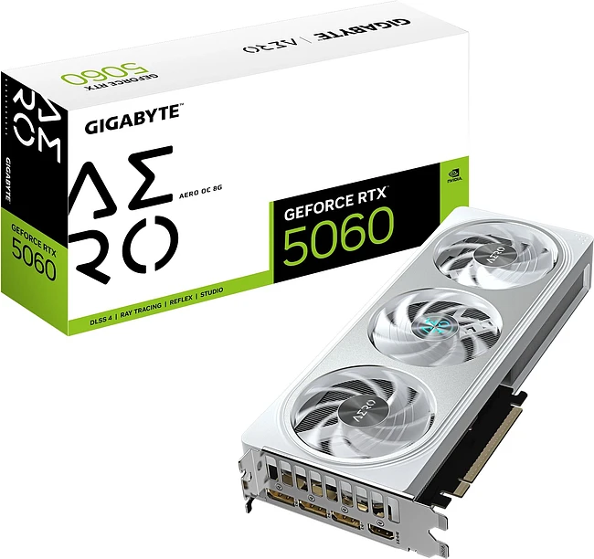 Видеокарта GigaByte GeForce RTX 5060 Aero OC 8G GDDR7 (GV-N5060AERO OC-8GD)