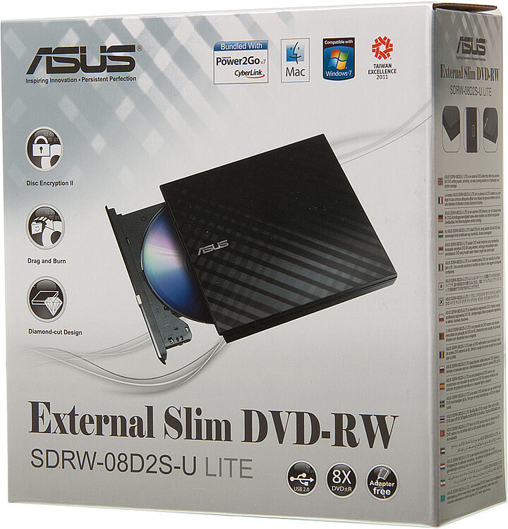 Оптический привод Asus SDRW-08D2S-U LITE черный