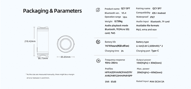 Портативная колонка QCY SP7 Speaker Green (BH24SP7A)