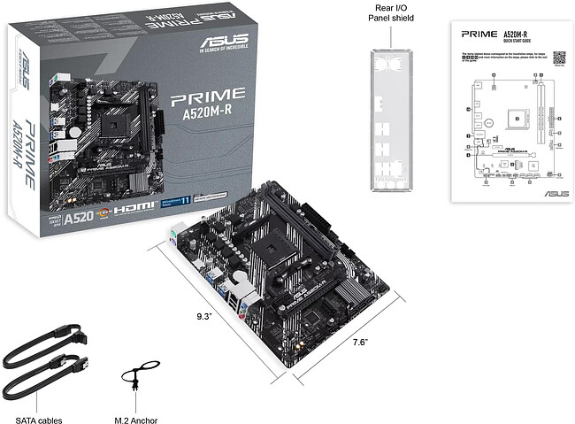 Материнская плата ASUS Prime A520M-R (90MB1H60-M0EAY0)