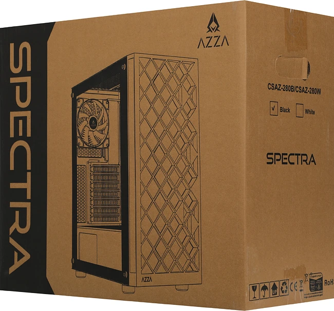 Корпус Azza Spectra черный без БП (CSAZ-280B)