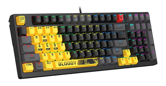 Клавиатура A4Tech Bloody S98 желтый/серый (SPORTS LIME)