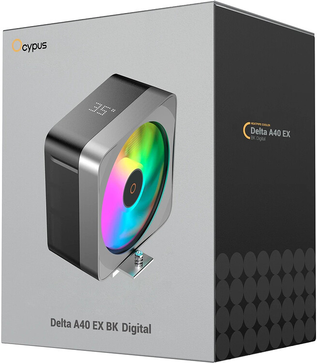 Кулер для процессора Ocypus Delta A40 EX BK Digital черный (Delta-A40-BK1NAWD00E-GL)