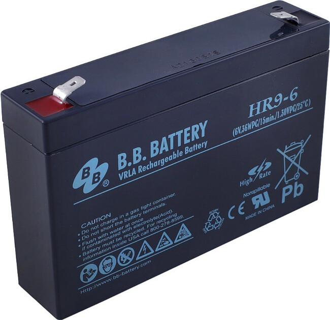 Аккумулятор для ИБП B.B. Battery 6V 9(8)Ah (HR 9-6)