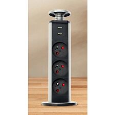 Разветвитель Premier PX/BL-VRT-3R-2USB-GRE серый