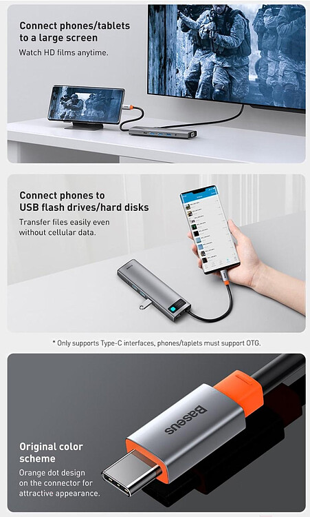USB-хаб Baseus Metal Gleam Space Gray (CAHUB-CT0G)