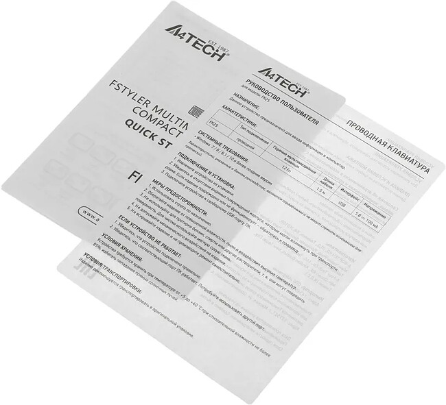 Клавиатура A4Tech Fstyler USB slim White белый/серый (FK25)