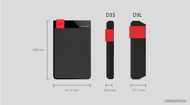 Внешний накопитель Silicon-Power D30 Diamond 2Tb черный (SP020TBPHDD3SS3K)