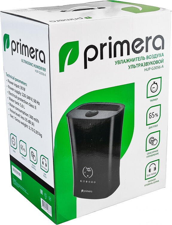 Увлажнитель воздуха Primera HUP-G3056-A черный