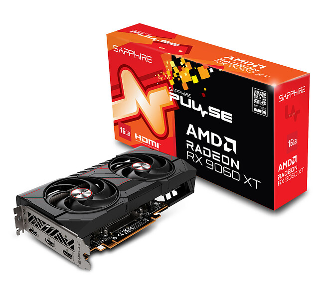 Видеокарта Sapphire Pulse AMD Radeon RX 9060 XT Gaming OC Dual 16Gb GDDR6  (11350-03-20G)