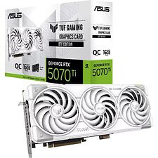 Видеокарта ASUS TUF Gaming GeForce RTX 5070 Ti 16GB GDDR7 BTF White OC TUF-RTX5070TI-O16G-BTF-WHITE (90YV0N60-M0NA00)
