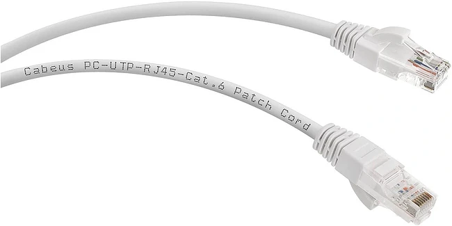Патч-корд Cabeus PC-UTP-RJ45-Cat.6-3m-WH-LSZH белый