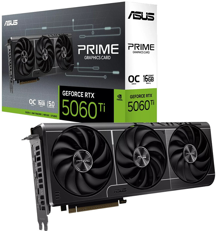 Видеокарта ASUS Prime GeForce RTX 5060 Ti OC 16GB GDDR7 (90YV0MH2-M0NA00)