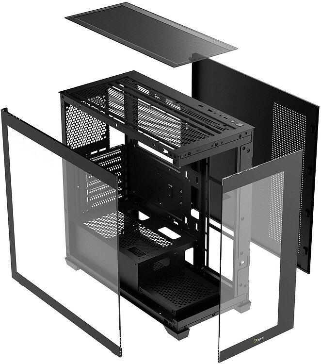 Корпус Ocypus Gamma C72 BK ARGB ATX без БП (Gamma-C72-BKD400XX-GL)