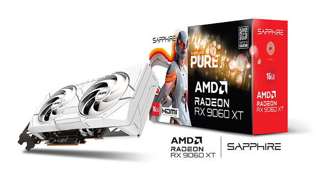 Видеокарта Sapphire Pure AMD Radeon RX 9060 XT Gaming OC 16GB GDDR6 (11350-02-20G)