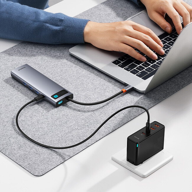 Док-станция Baseus Metal Gleam Series 11-Port HUB Space Grey (B00030709811-00)