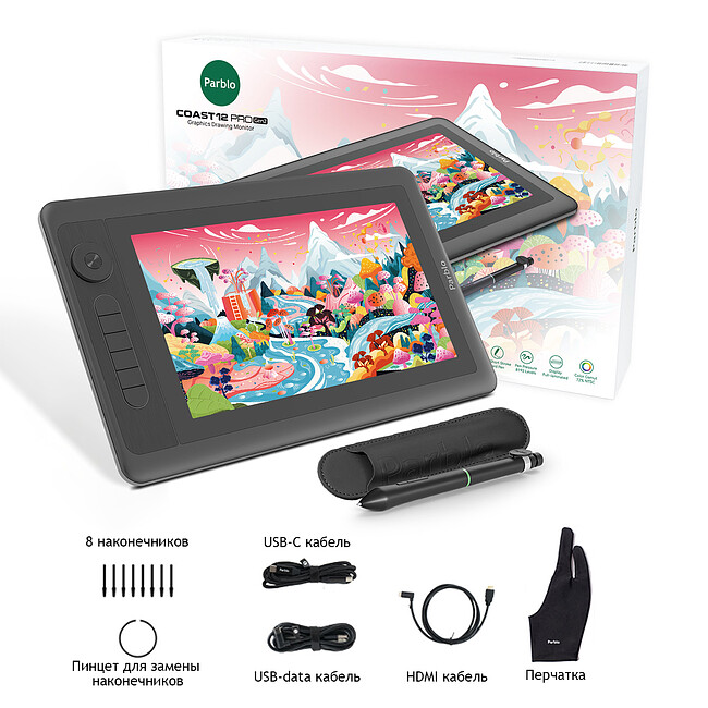 Графический планшет Parblo Coast 12pro Gen2 Black