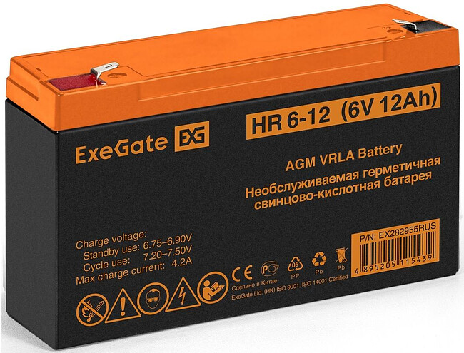 Аккумулятор для ИБП ExeGate HR 6-12 (EX282955RUS)