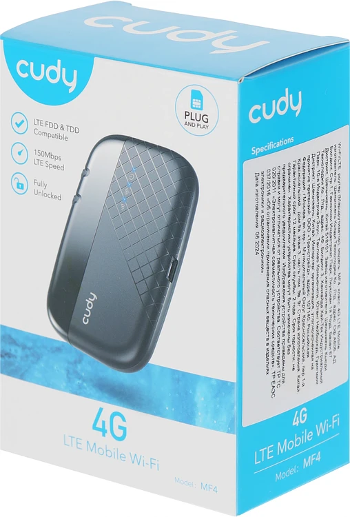 Роутер беспроводной Cudy MF4 черный