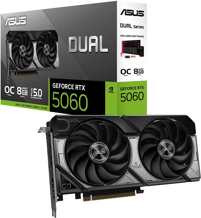 Видеокарта ASUS Dual GeForce RTX 5060 OC 8GB GDDR7 DUAL-RTX5060-O8G (90YV0N12-M0NA00)
