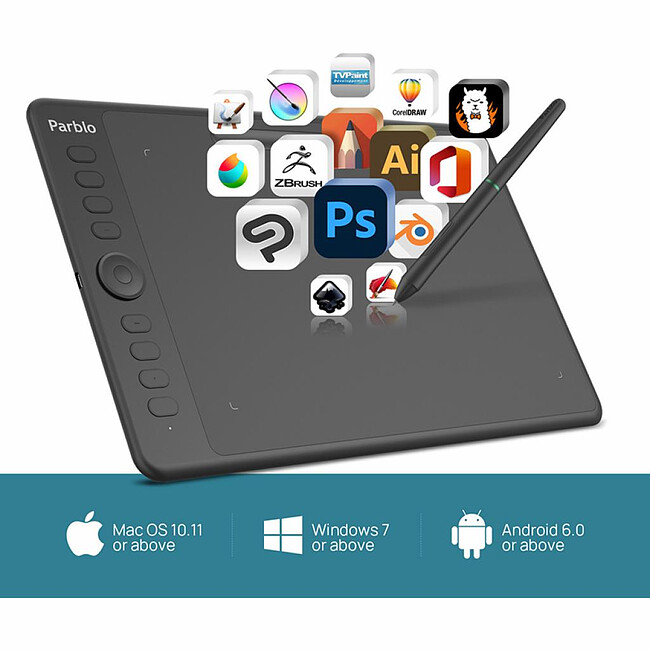 Графический планшет Parblo Intangbo M Black