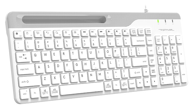 Клавиатура A4Tech Fstyler USB slim White белый/серый (FK25)