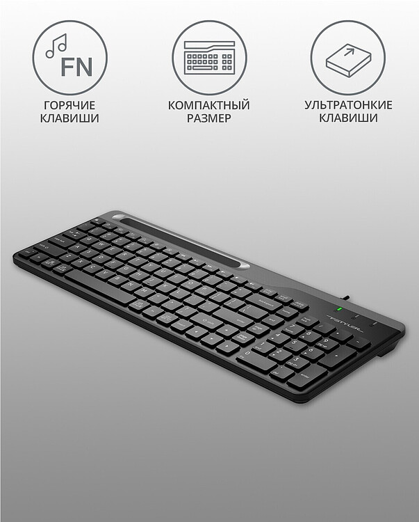 Клавиатура A4Tech Fstyler черный/серый (FK25)