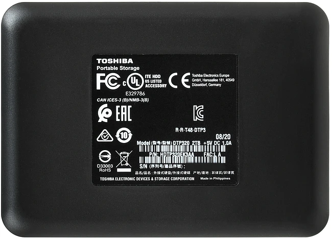 Внешний накопитель Toshiba Canvio Ready 2ТБ (HDTP320EK3AA)