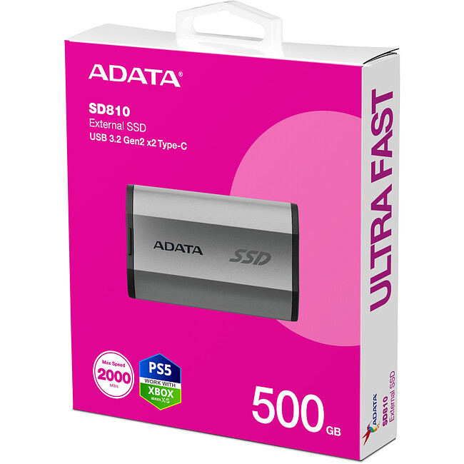 Внешний накопитель A-Data SD810 500GB серый (SD810-500G-CSG)