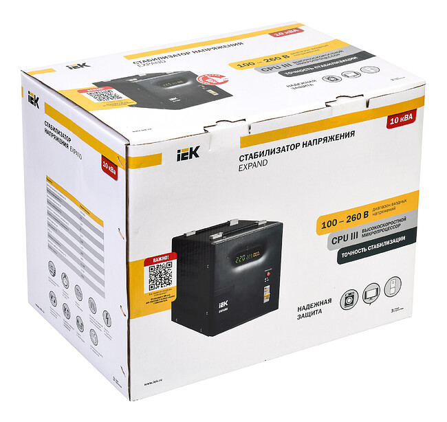 Стабилизатор напряжения IEK Expand 10кВА черный (IVS21-1-010-11)